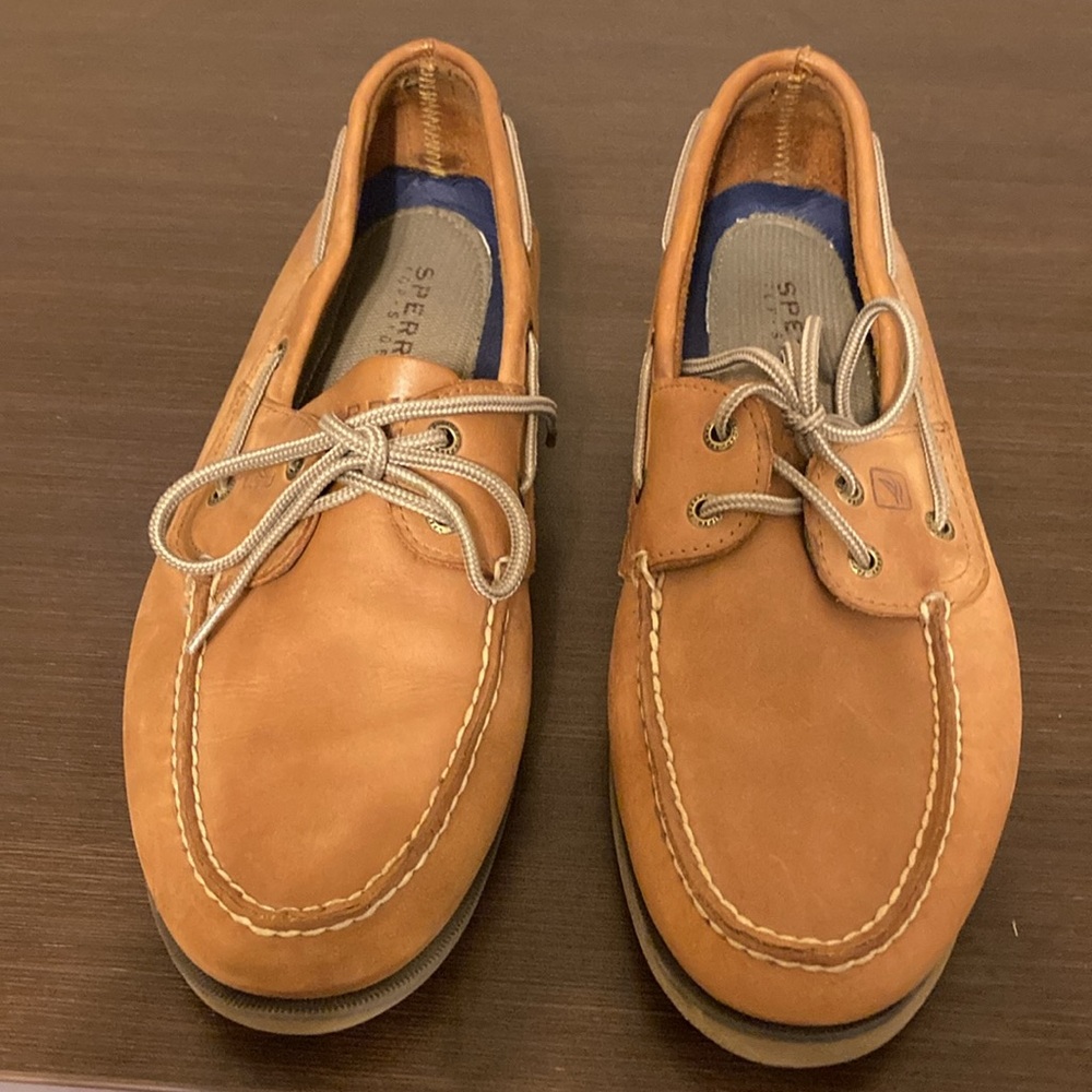 Men's Sperry Top-sider Tan Boat Shoes - Picture 2 of 4